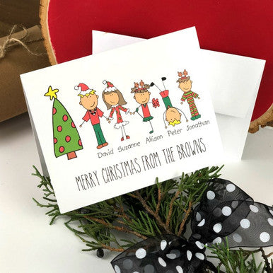 Me and My Peeps Family Christmas Fold Over Note Cards - Qty 50
