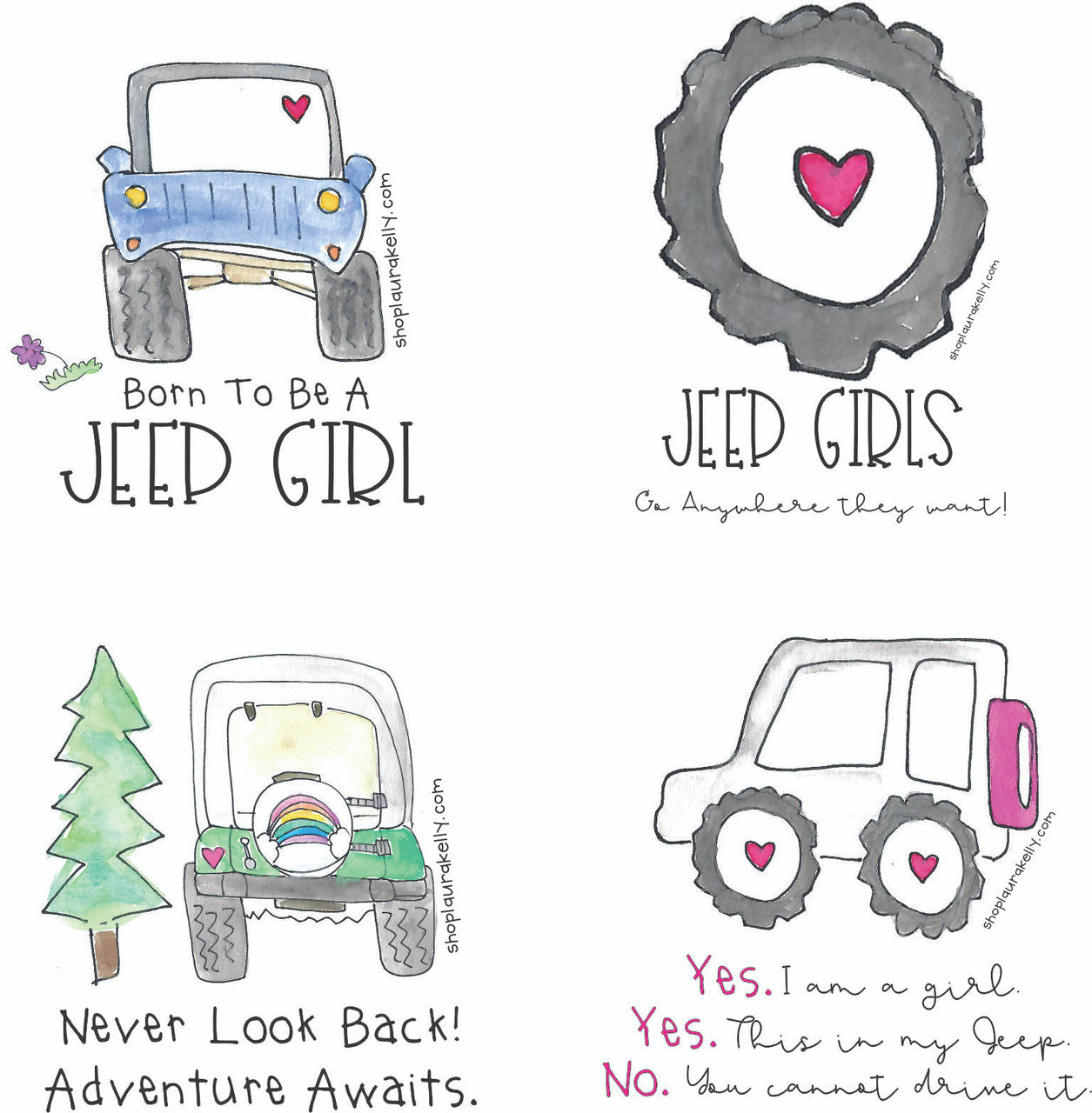 Jeep Girls Vinyl Sticker Set