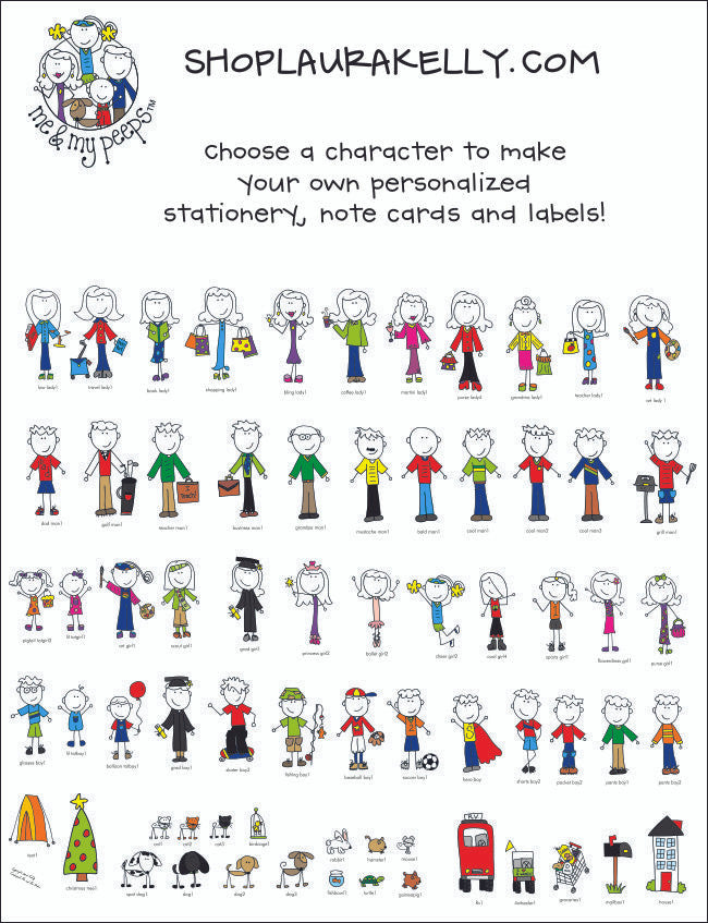Boy Fill In Flat Note Cards - Qty 25