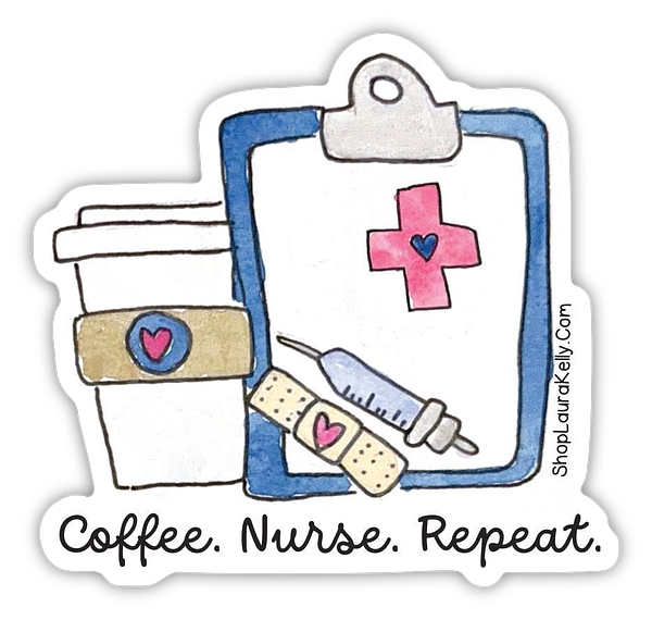 Nurse Repeat Vinyl Sticker