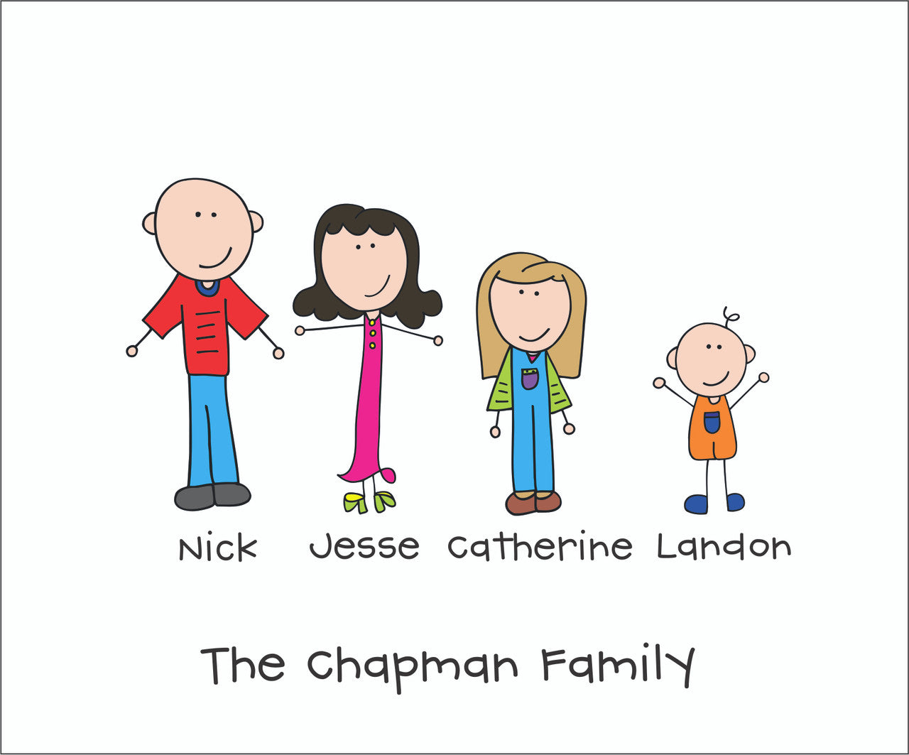 Me and My Peeps Family Fold Over Note Cards - Qty 50
