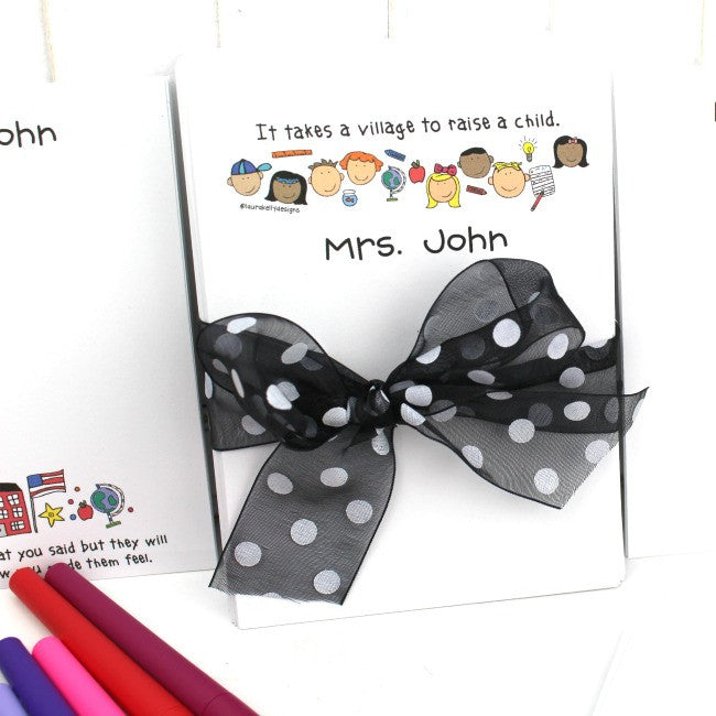 Back to School Note Card Set with Vinyl Stickers and FREE Flair Pens