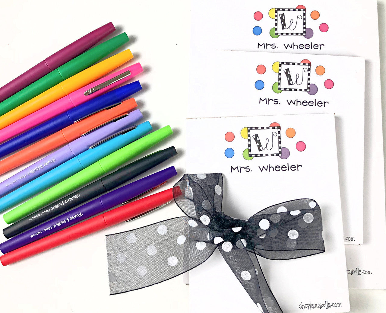 Memo Pad Set - Polka Dotted Monogram