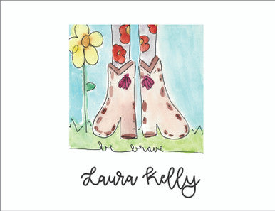 Watercolor Note Cards Be Brave - Quantity 50