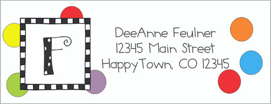 Big Dots Initial Return Address Labels Quantity 120