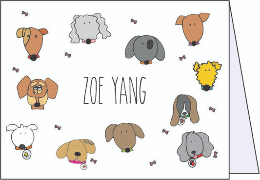 Dogs Dogs Dogs Note Cards - Quantity 50