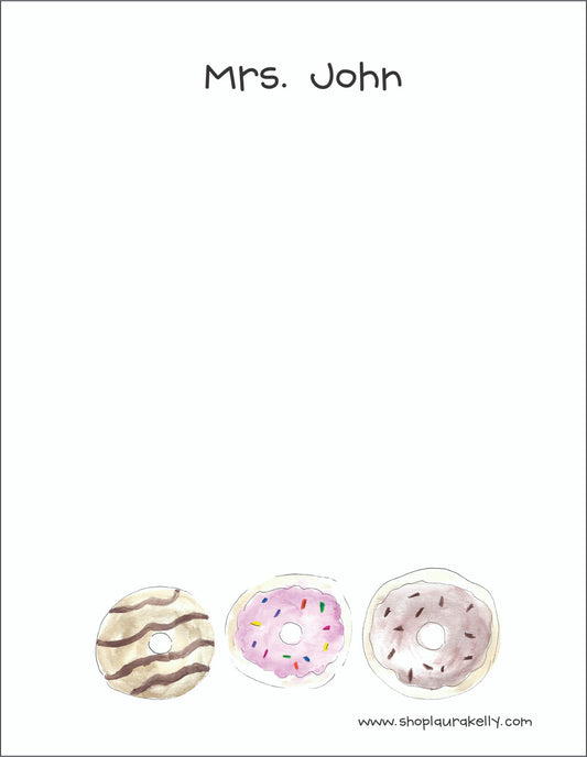 Small Flat Notes - Watercolor Donuts