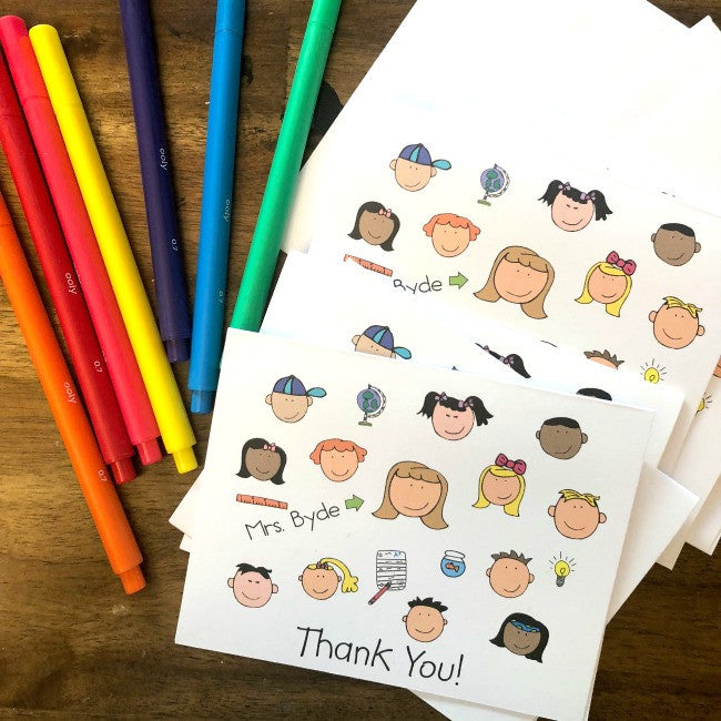 Classroom Teacher Note Cards Female