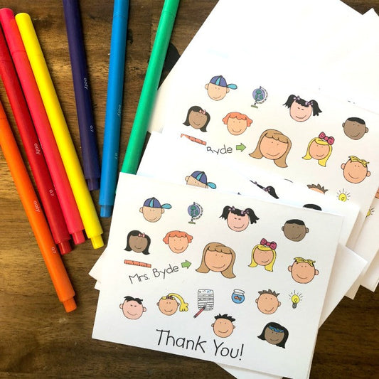 Classroom Teacher Note Cards Female