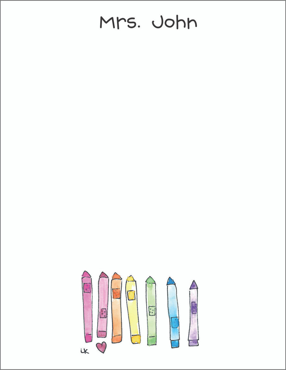 Small Flat Notes - Watercolor Crayons