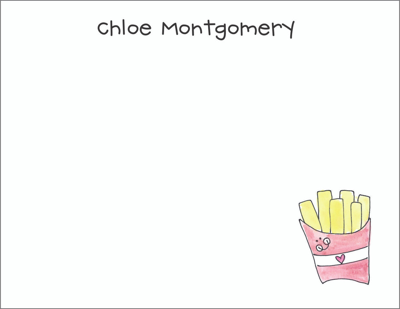 Small Flat Notes - Watercolor French Fries – Laura Kelly Designs ECom