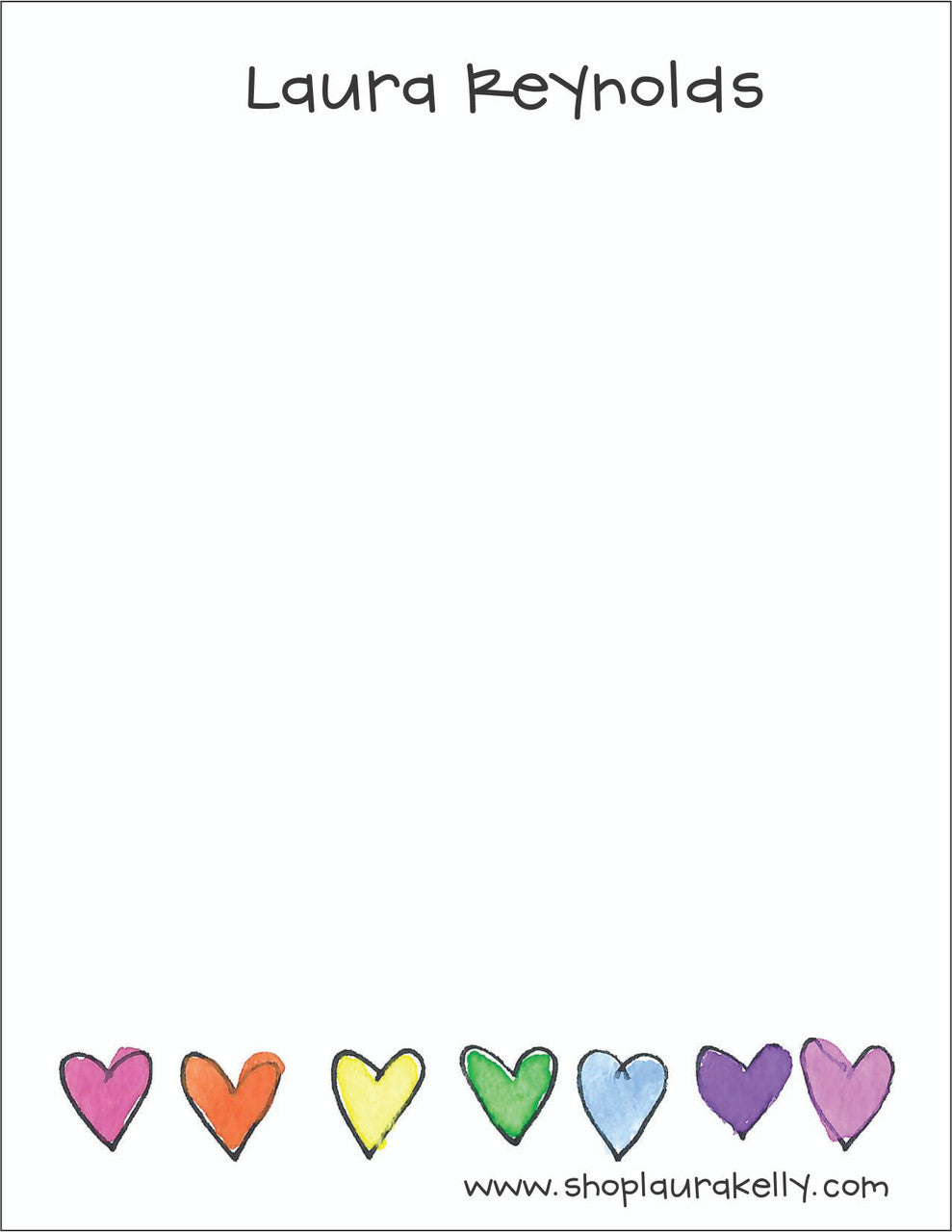 Small Flat Notes - Watercolor Hearts