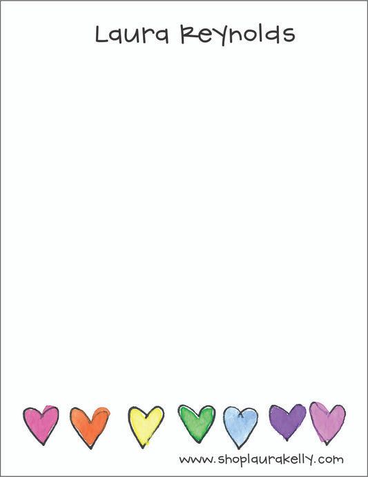 Small Flat Notes - Watercolor Hearts
