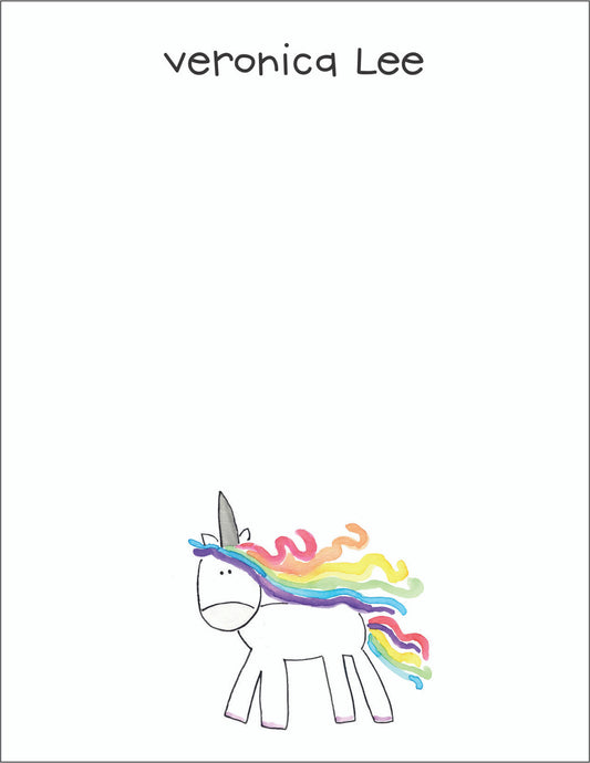 Small Flat Notes - Watercolor Unicorn