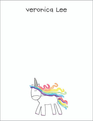 Small Flat Notes - Watercolor Unicorn