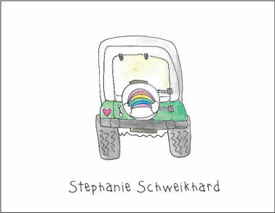 Jeep Green Note Cards - Quantity 50