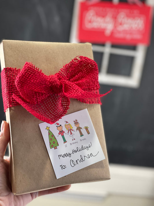 Square Gift Tags - Christmas Family