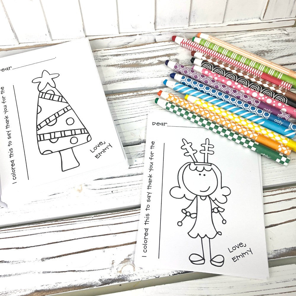Coloring Christmas Thank You Notes