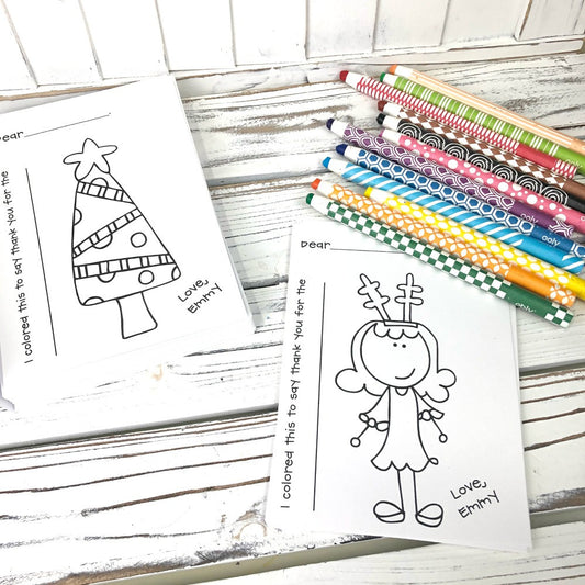 Coloring Christmas Thank You Notes