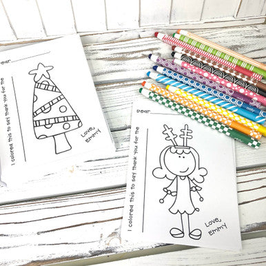 Coloring Christmas Thank You Notes