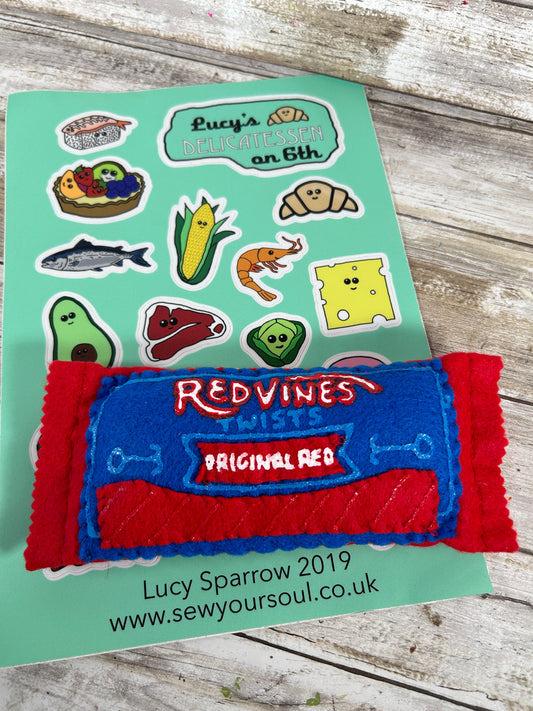 Original Lucy Sparrow Twizzler Art and Stickers