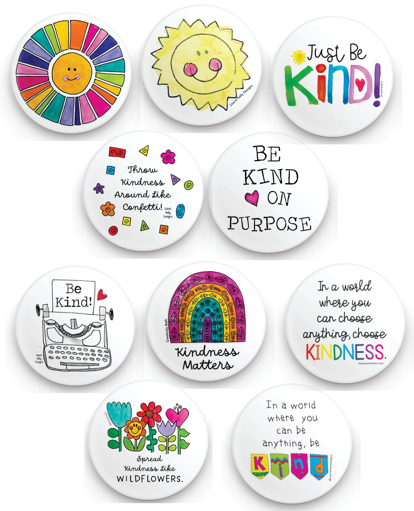 10 KINDNESS BUTTONS