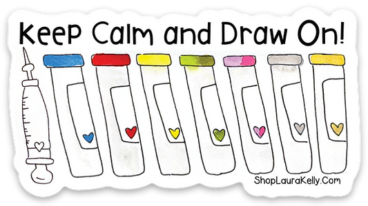Keep Calm and Draw On Vinyl Sticker