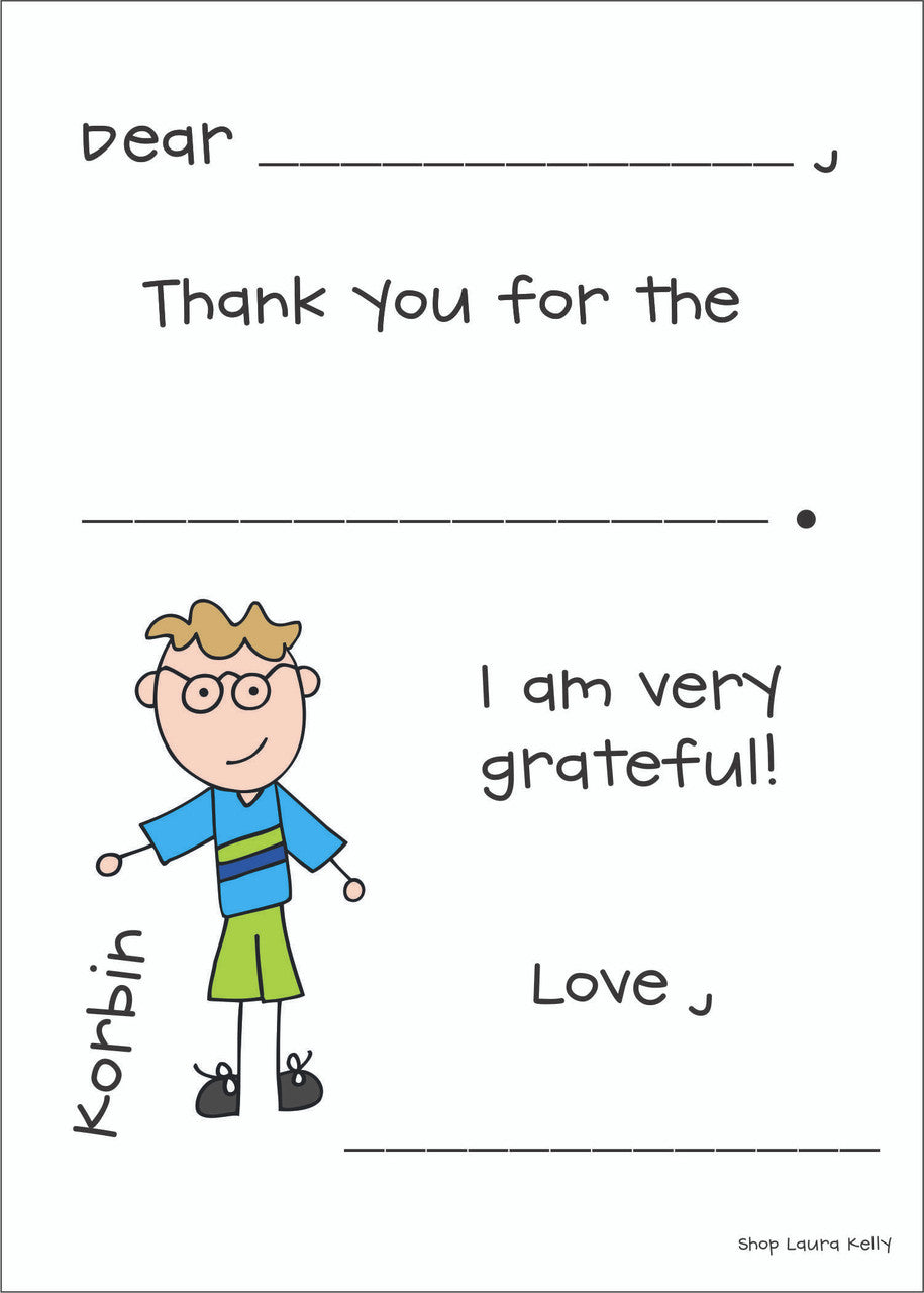 Kid Fill In Flat Note Cards Everyday - Qty 25