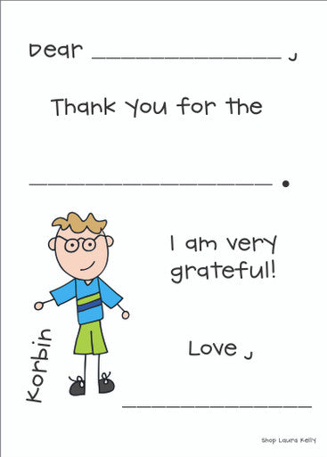 Kid Fill In Flat Note Cards Everyday - Qty 25
