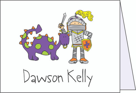 Knight and Dragon Note Cards - Quantity 50