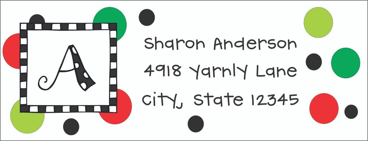 Return Address Label Dots Initial