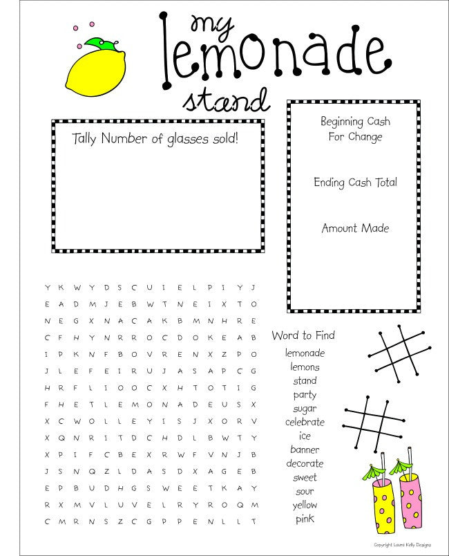 Printable Party - Lemonade Stand