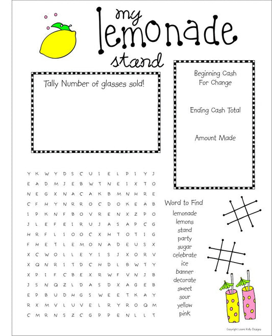 Printable Party - Lemonade Stand