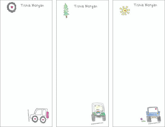 Magnetic List Memo Pad - Jeeps