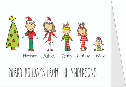 Me and My Peeps Family Christmas Fold Over Note Cards - Qty 50