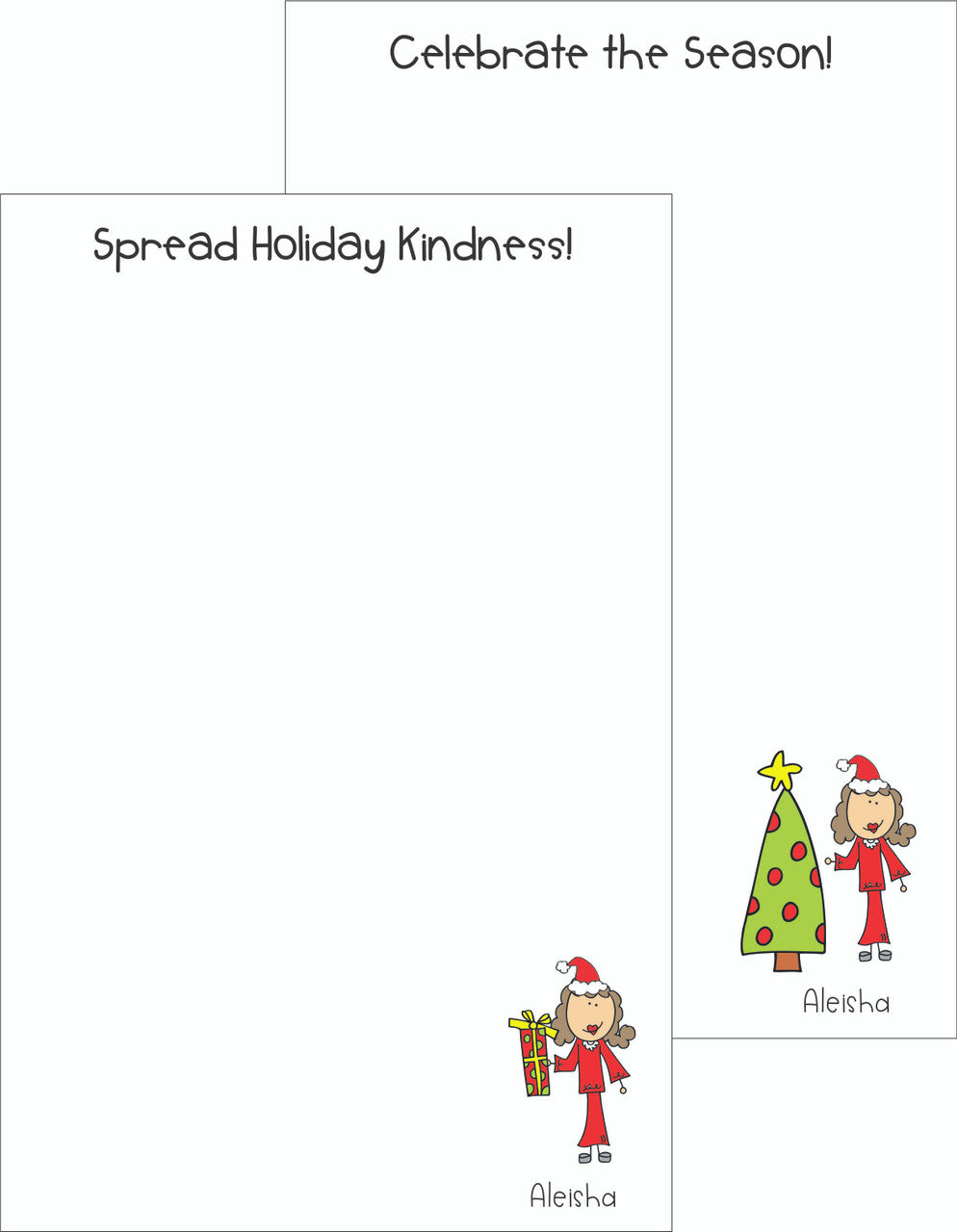 Copy of Memo Pad Set - Christmas Ladies 3