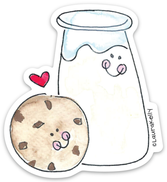 Vinyl Sticker-Milk and Cookies