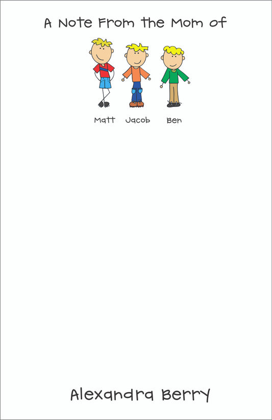 Memo Pad Set - MOM Notes Up to SIX Kids