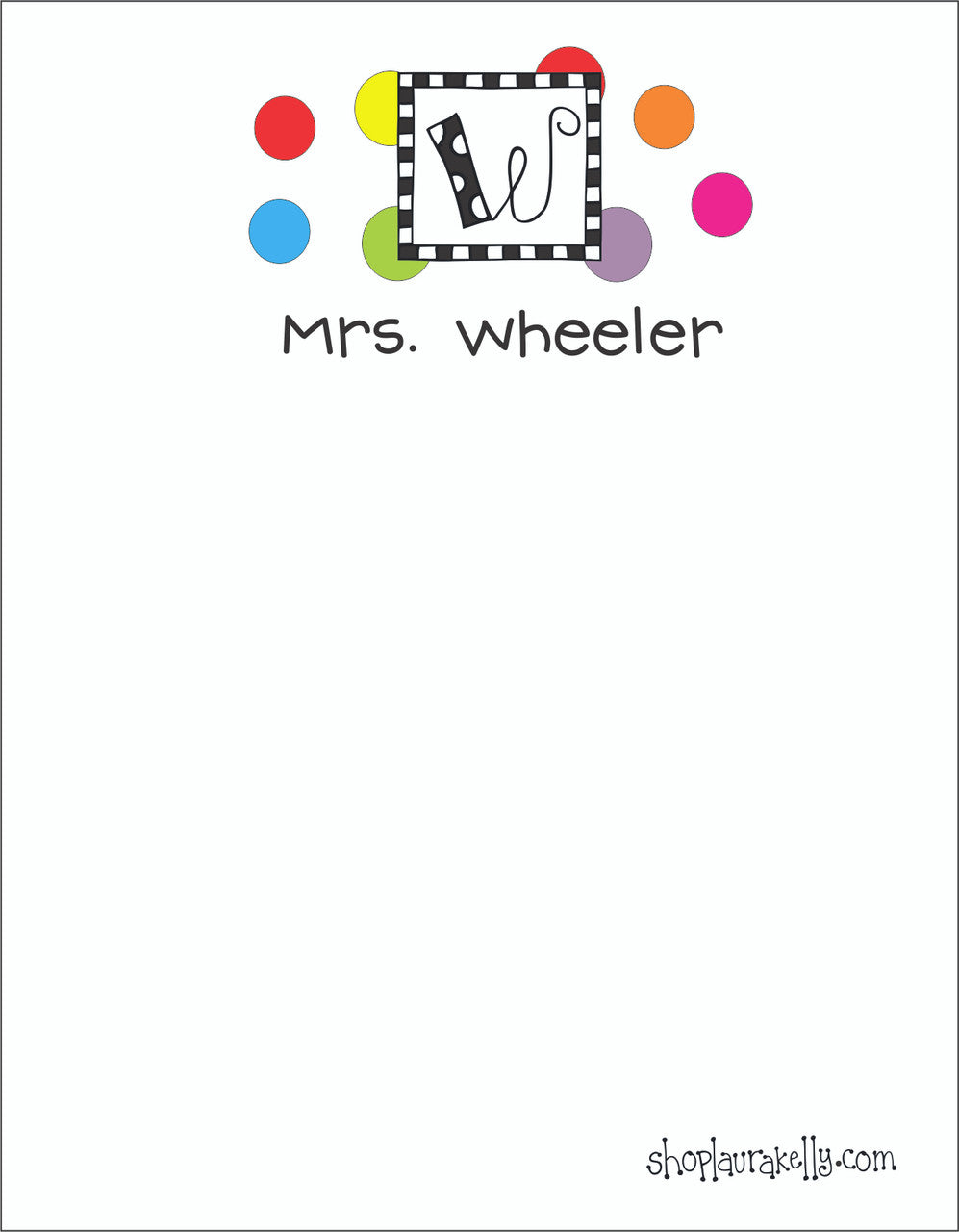 Memo Pad/Flair Pens BUNDLE Set - Polka Dotted Monogram