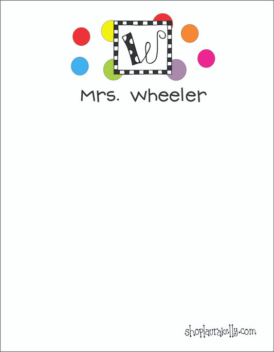 Memo Pad Set - Polka Dotted Monogram