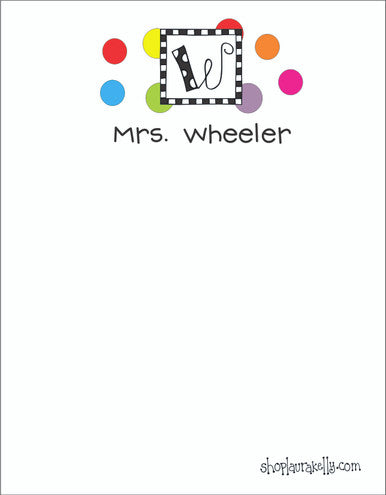 Memo Pad Set - Polka Dotted Monogram