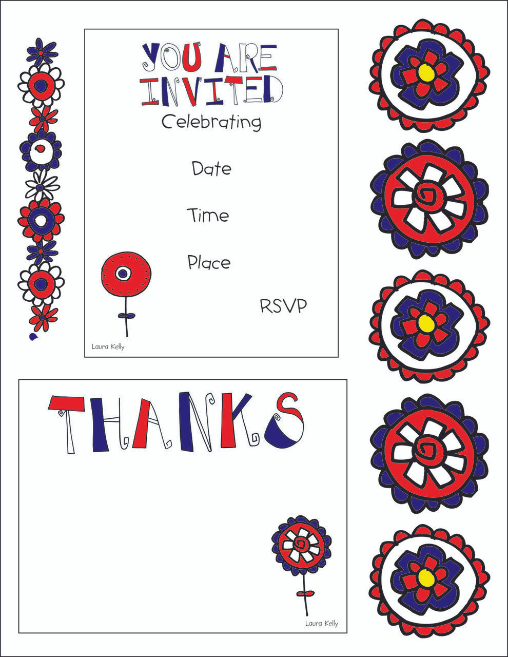Printable Party - Patriotic Flower Party