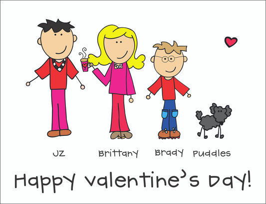 Me and My Peeps Family FLAT Cards VALENTINES - Qty 40
