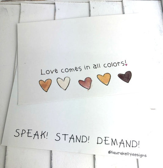 Antiracism Post Cards - Pack of 8 with Crayons
