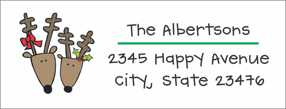 Return Address Label Reindeer