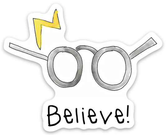 VINYL STICKER - BELIEVE GLASSES