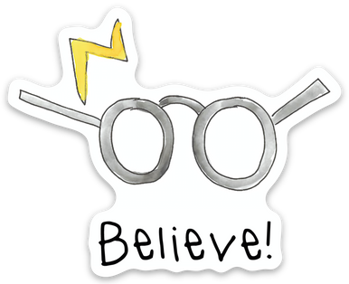 VINYL STICKER - BELIEVE GLASSES