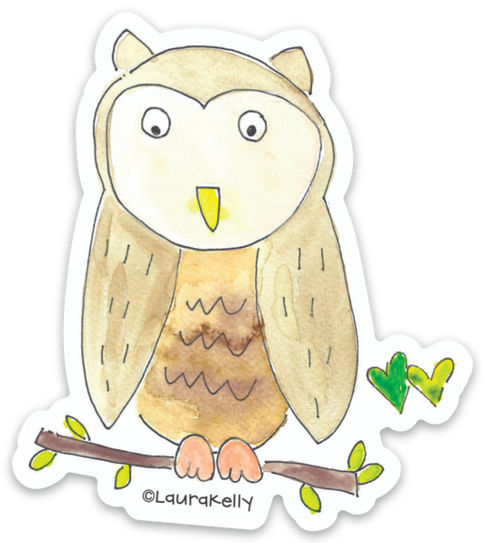 VINYL STICKER - BROWN OWL