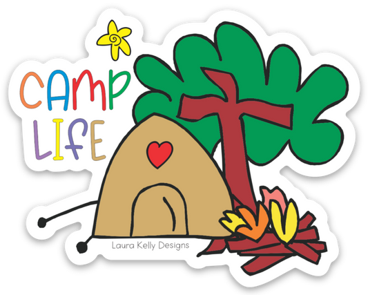 VINYL STICKER - CAMP LIFE TENT