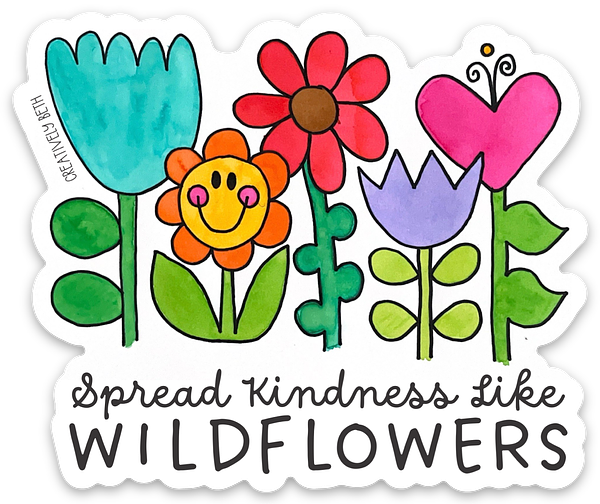 KINDNESS FLOWERS VINYL STICKER